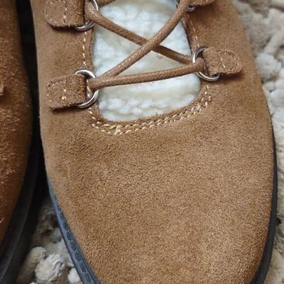 New Marc Fisher Women's Size 9M Hiking Boot Gorpcore Lace up Tan Suede Lace up - Picture 2 of 9